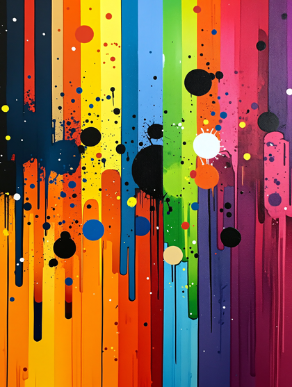 Colorful Stripes And Splatters
