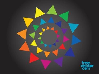 Colorful Sun Free Vector