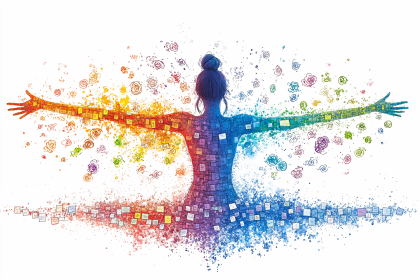 Colorful Thoughtful Silhouette