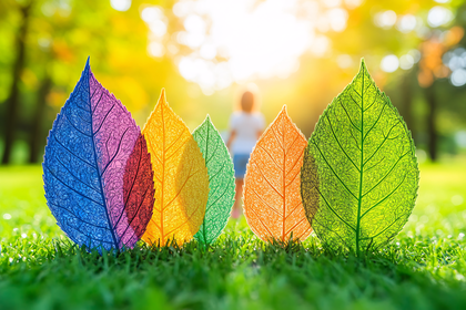 Colorful Transparent Leaves in Sunlight