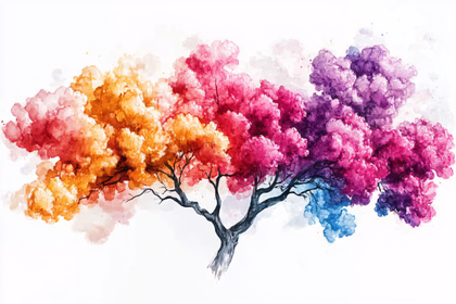 Colorful Tree Watercolor
