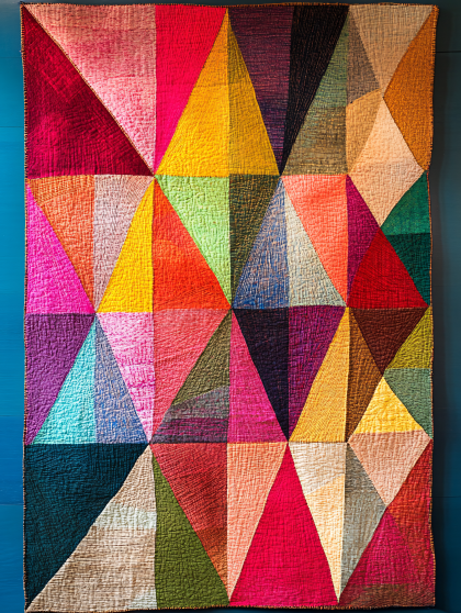 Colorful Triangle Pattern Quilt