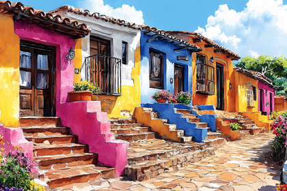 Colorful Village Houses