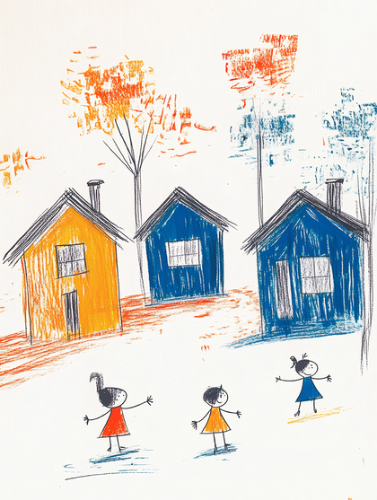 Colorful Village Illustration