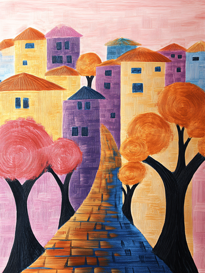 Colorful Village Path