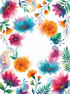 watercolor floral frame