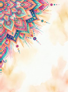 watercolor mandala corner