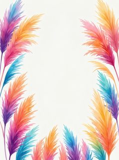watercolor pampas border