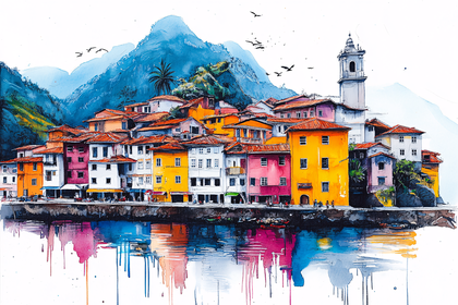 Colorful Waterfront Town