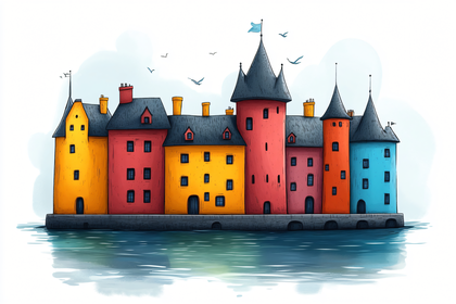 Colorful Waterfront Townhouses