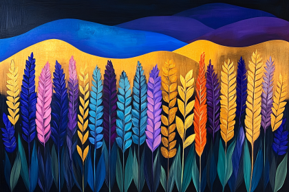 Colorful Wheat Field
