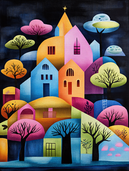 Colorful Whimsical Village