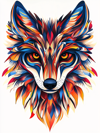 Colorful Wolf Portrait