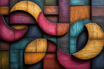 Colorful Wood Panel Art
