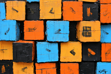 Free Download Abstract Colorful Wooden Blocks Wall Art Texture Background