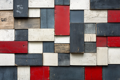 Colorful Wooden Blocks Wall