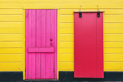 Colorful Wooden Door And Shutter