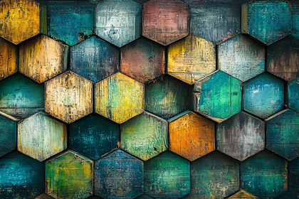 Colorful Wooden Hexagons