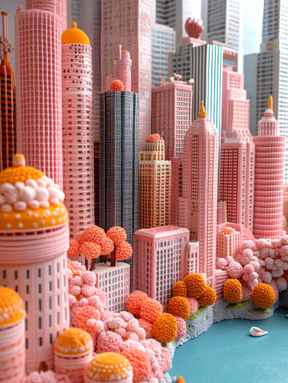 Colorful Woolen Cityscape