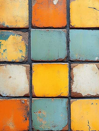 Colorful Worn Tiles