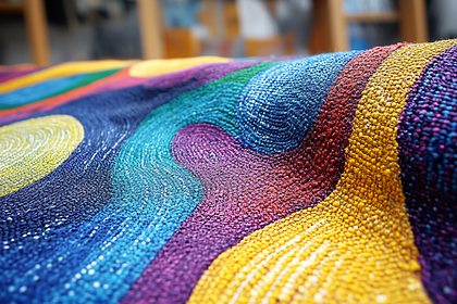 Colorful Woven Textile Close-Up