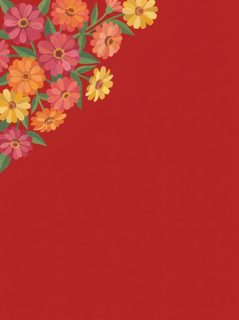zinnia floral frame