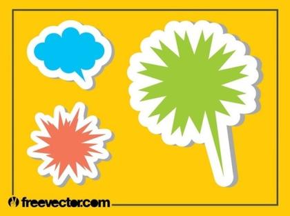 Comic Book Stickers Free Vector