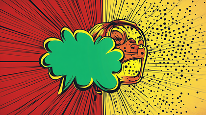 Comic Style Head With Speech Bubble