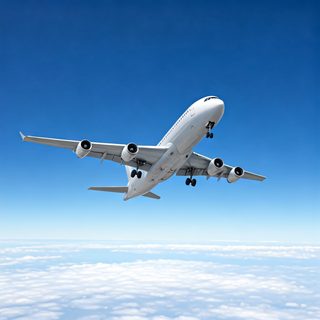 airplane flying above clouds