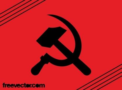 Communist Hammer and Sickle Icon Free Vector
