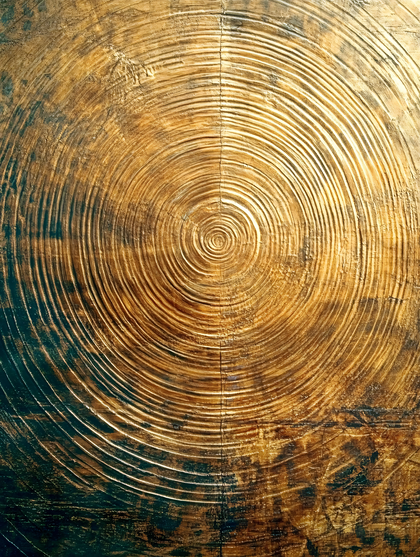 Concentric Rings Of Golden Wood