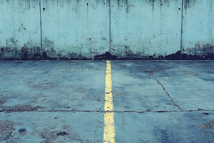 Concrete Wall and Yellow Line