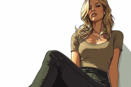 Confident Blonde Woman Illustration
