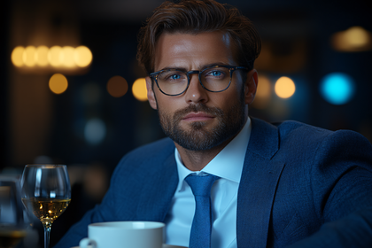 Confident Businessman At Restaurant