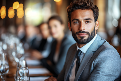 Confident Businessman In A Restaurant