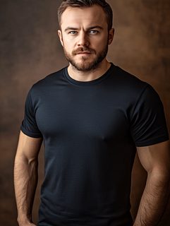 Confident Man In Black T-Shirt