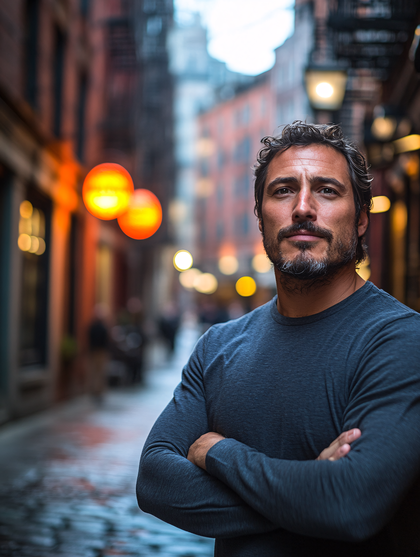 Confident Man In Cityscape