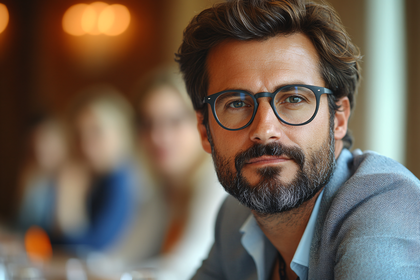 Confident Man In Glasses