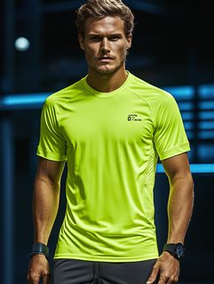Confident Man In Neon Yellow Sports Shirt