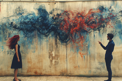 Confrontation with Abstract Wall Art