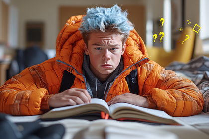Confused Student Studying