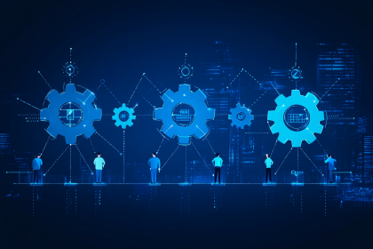 Connected Gears with People in a Digital Cityscape