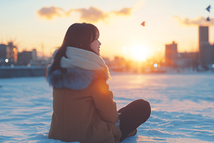 Contemplating Serenity at Sunset