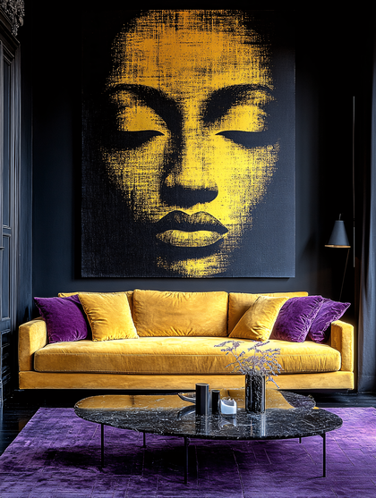 Contemplative Buddha Art in Modern Living Room
