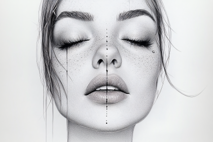Contemplative Face Sketch