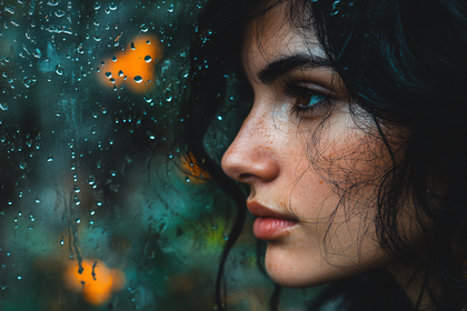 Contemplative Gaze in the Rain