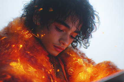Contemplative Gaze in Warm Light
