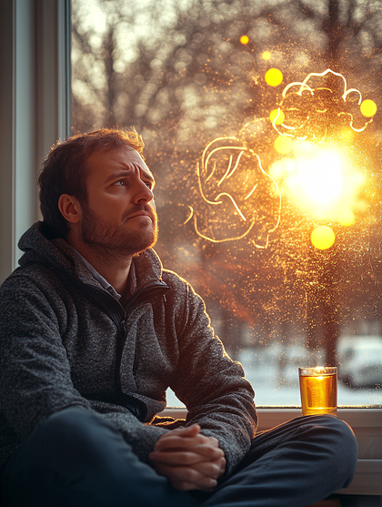 Contemplative Man by the Window