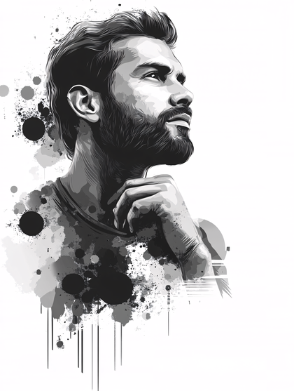 Contemplative Man Portrait