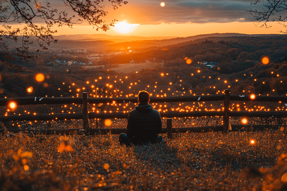 Contemplative Moment at Sunset